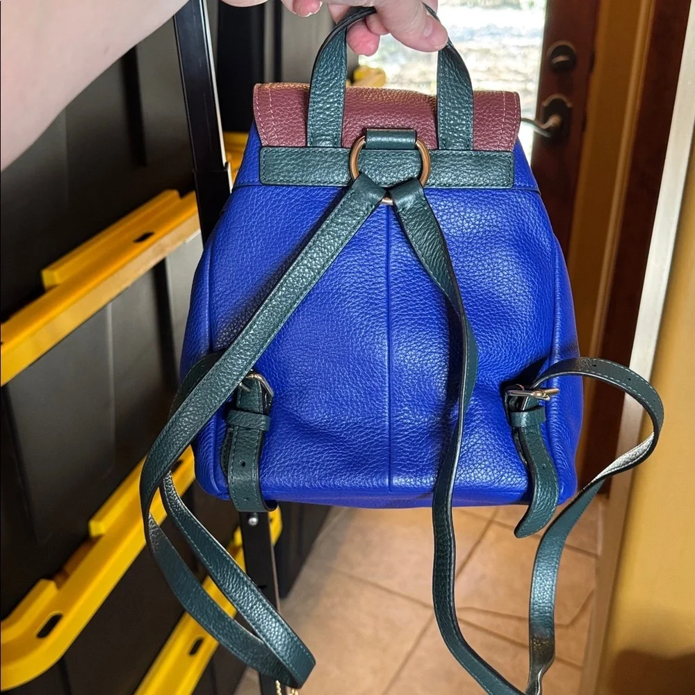 NWOT Coach Pennie Backpack 22” Colorblock Sport Blue Multi - Picture 10 of 13